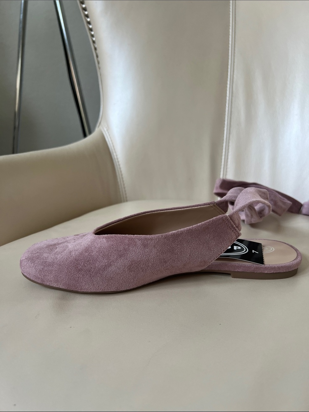 Brand New! Scoop Women's Faux Suede Ankle Wrap Ballet Flats